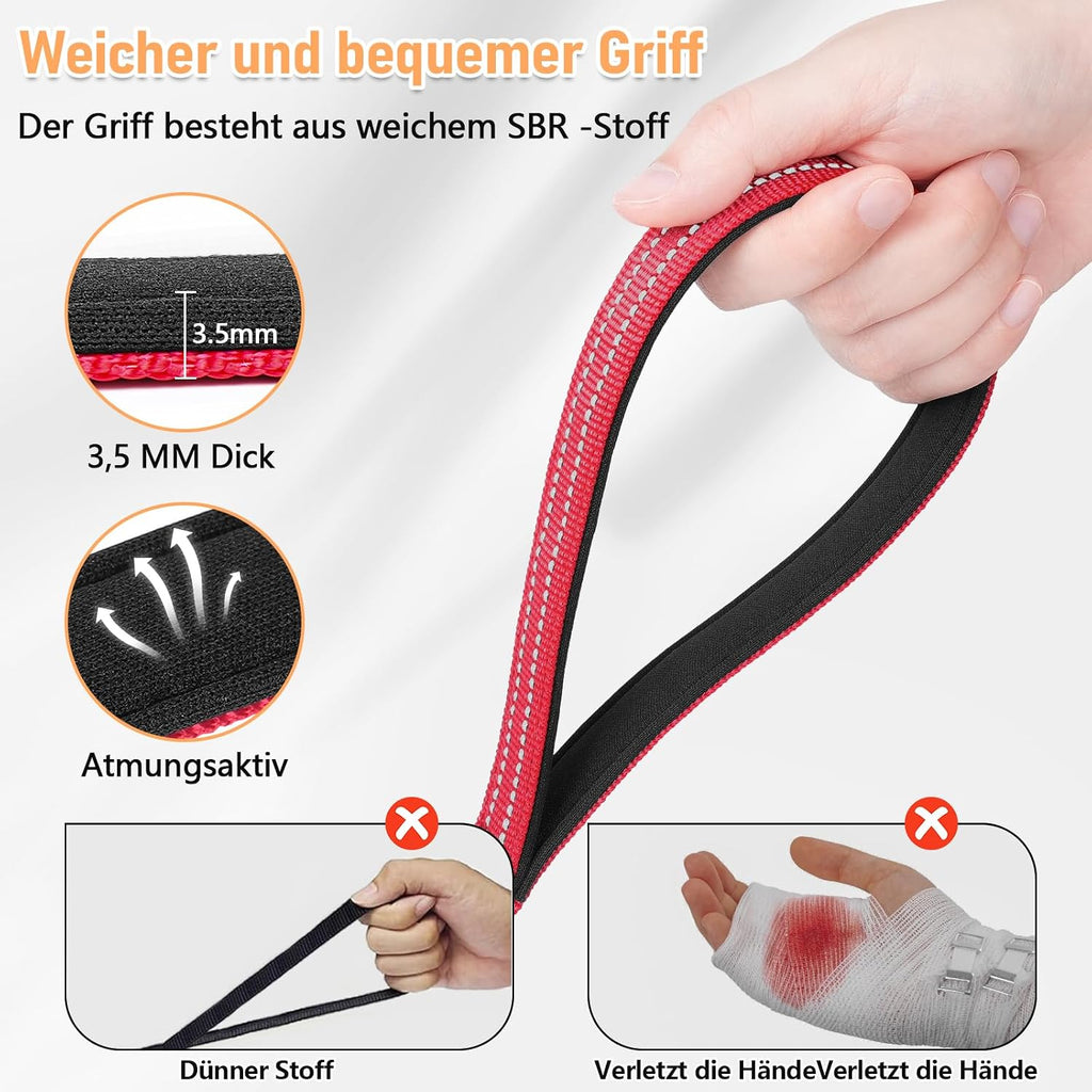 XBEN Schleppleine 3m-50m reflektierend mit Handschlaufe Metallhaken 3m-50m