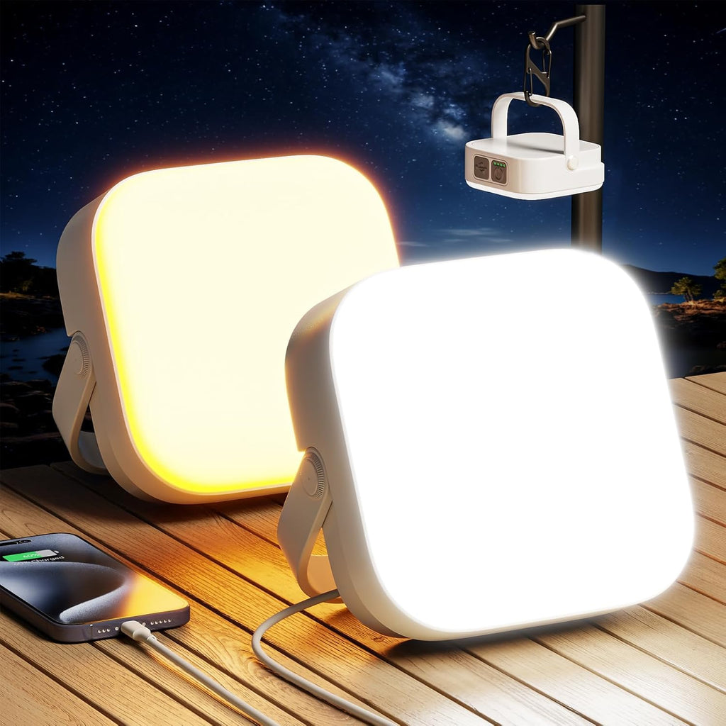 Eventek Campinglampe 4000 Lumen 10000 mAh Akku, IP65 Aufladbar, 4 Modi, 2er-Set