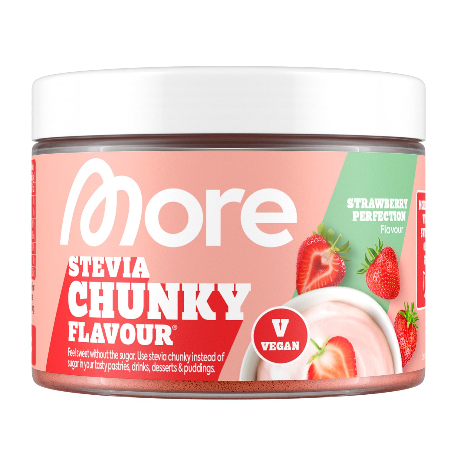 MORE Stevia Chunky Flavour Strawberry Perfection, verschiedene Sorten