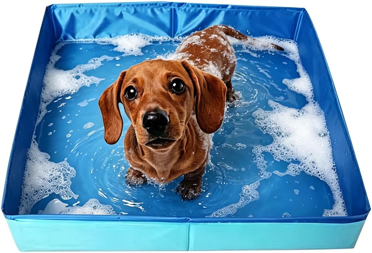 Faltbarer Hundepool eckig 50×50×10 cm klappbar Katzenpool