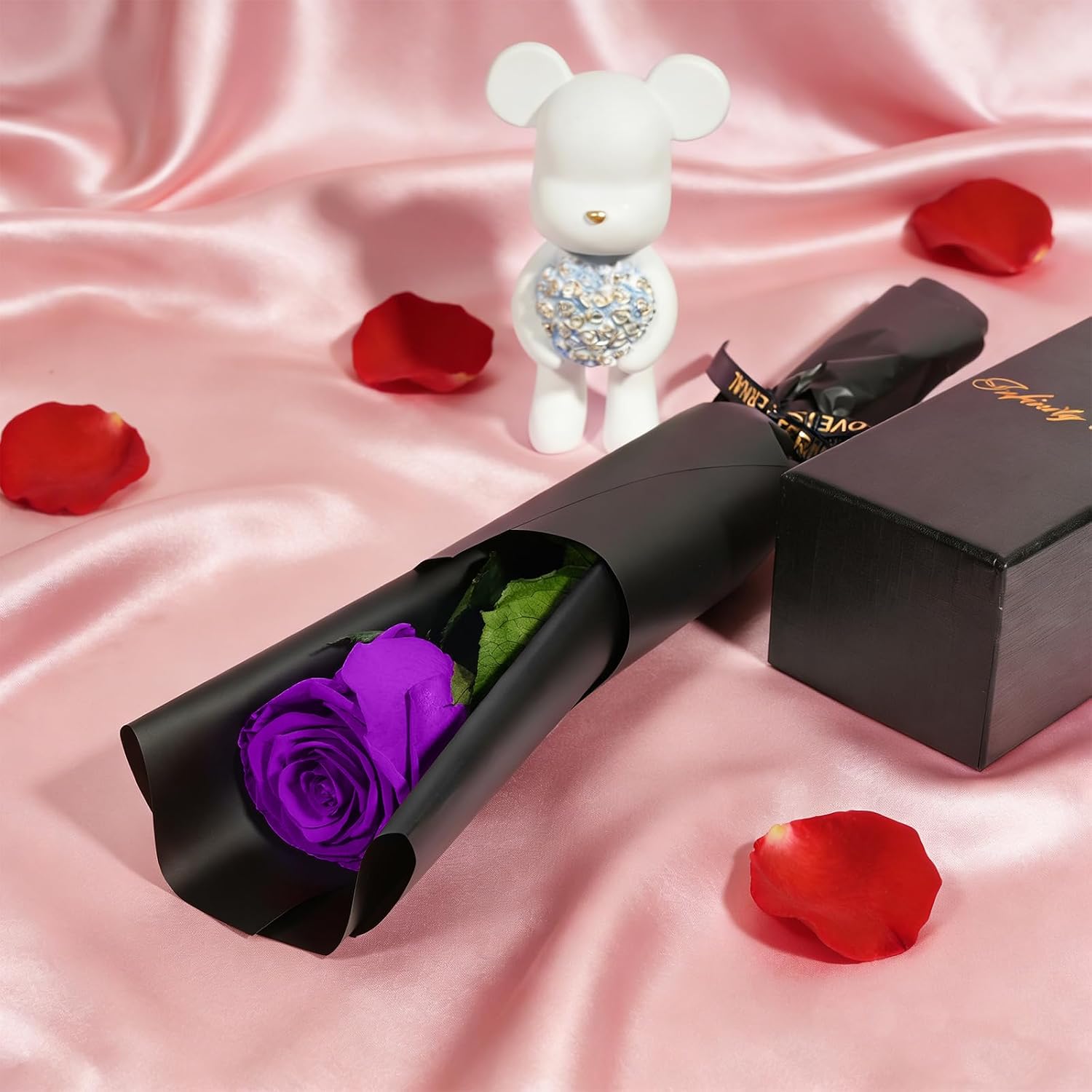 Yamonic Infinity Rose mit Stiel - Ewige Rose Geschenk fuer Frau Valentinstag