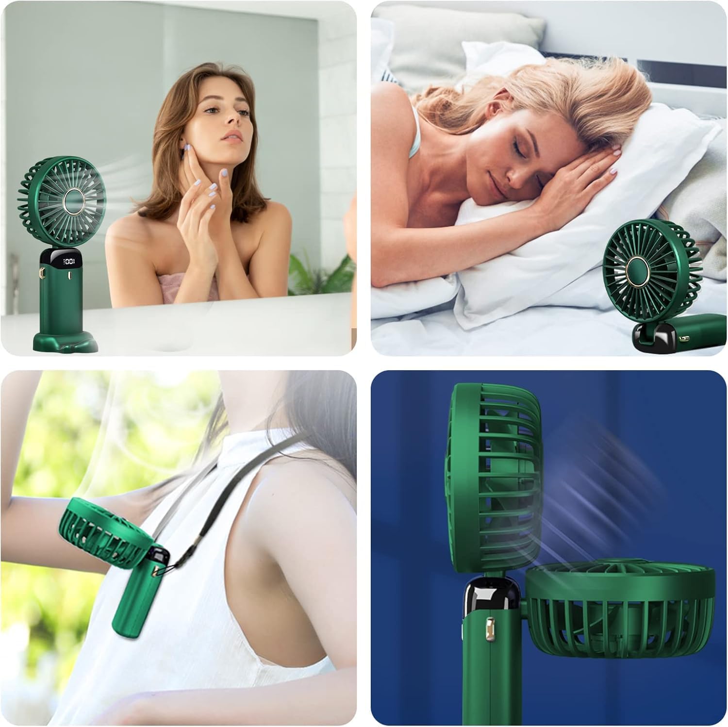 Jsdoin Handventilator faltbar wiederaufladbar USB 5 Stufen Mini Ventilator Dunke