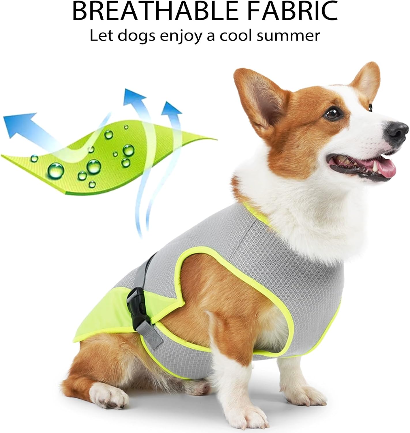 TYXHXTF Hundekuehlweste mit D-Ring Sommer Kuehljacke fuer Hunde Wandern Training