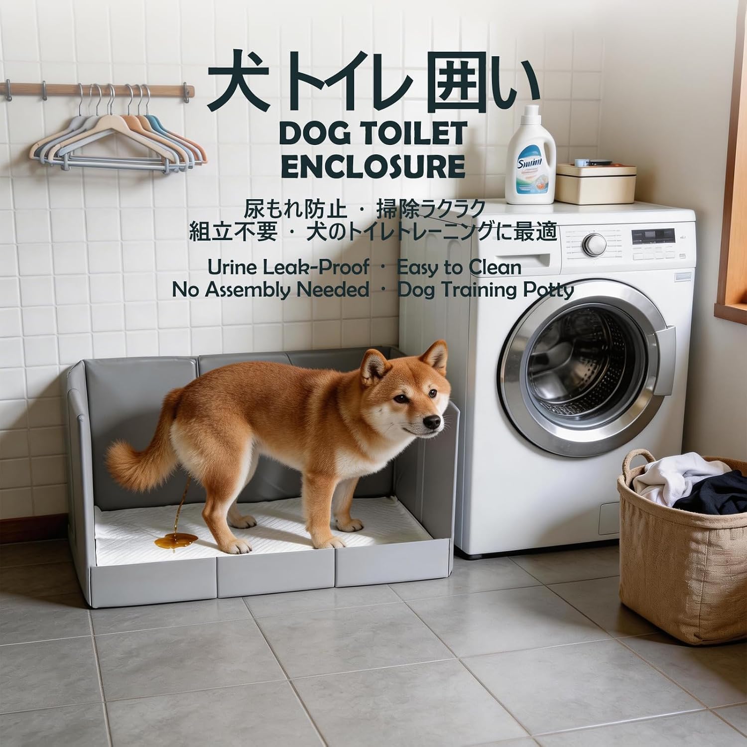 MEEXPAWS Hundetoilette faltbar 83x57x40 cm L-XL auslaufsicher tragbar