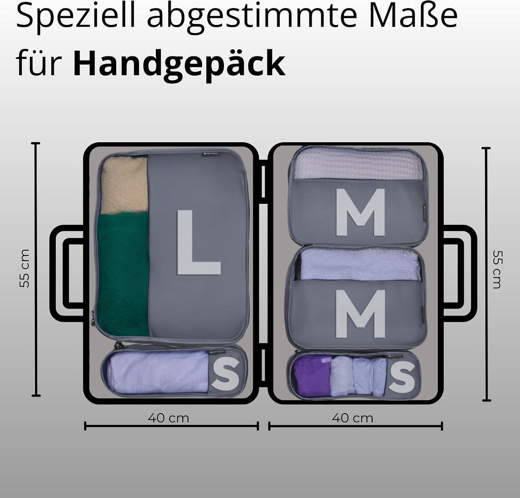 5er Koffer Organizer Set Packing Cubes Reisebeutel Beige