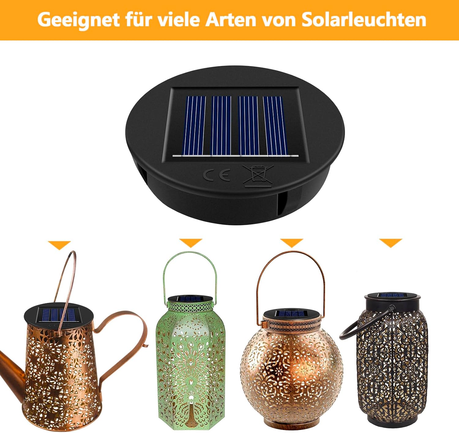 HELESIN Solarmodul Ersatz 8cm 1,2V 600mAh IP65 wasserdicht fuer Gartenleuchten