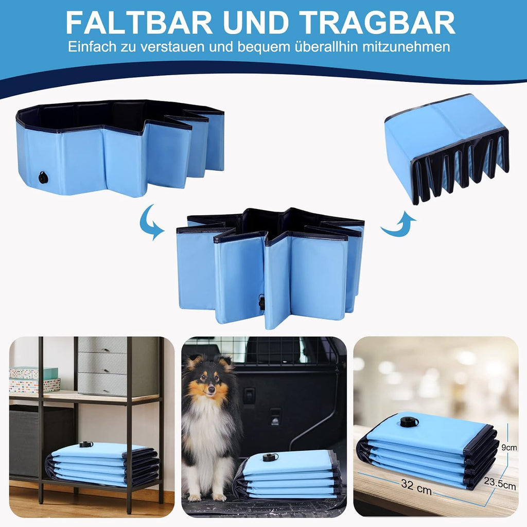 Faltbarer Hundepool 80×20 cm, rutschfestes verdicktes PVC Planschbecken