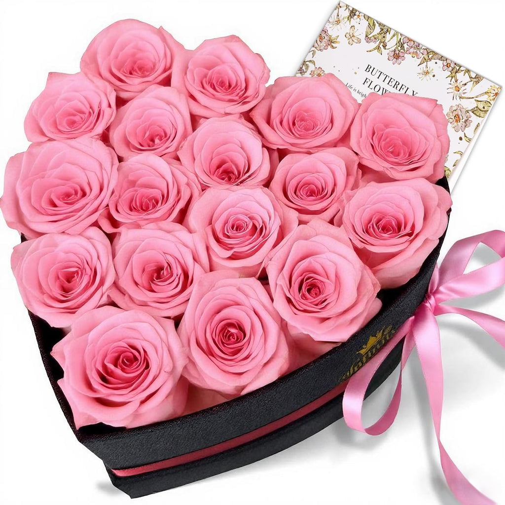 Ewige Rosen Herzbox mit roten Infinity Rosen Geschenk zu Valentinstag Hochzeit