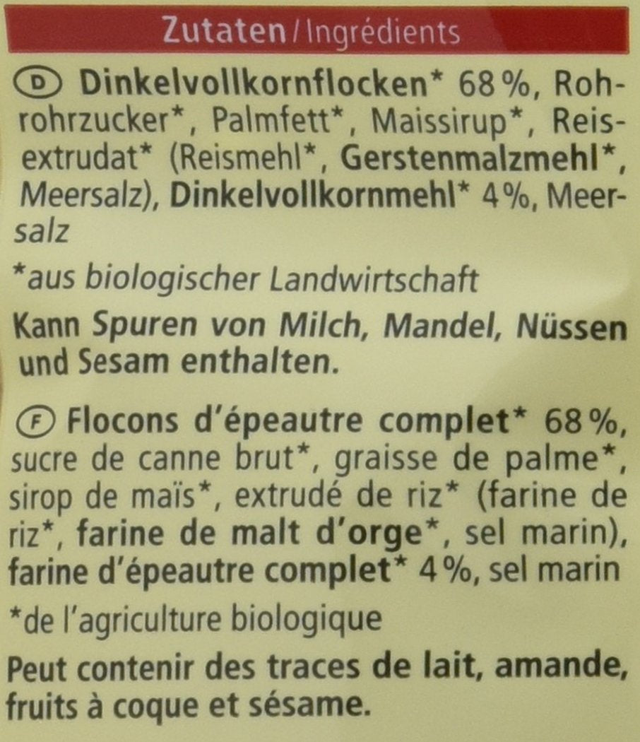 Bio Dinkel Crunchy Muesli 3 x Fruehstuecks Muesli