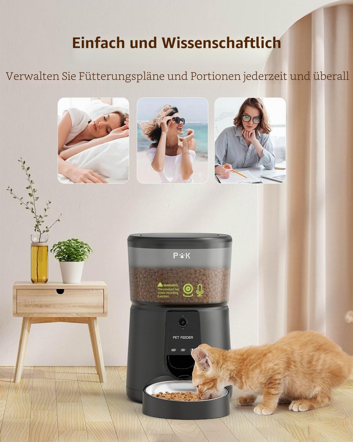 PUPPY KITTY Futterautomat mit WiFi App Steuerung und Sprachaufzeichnung
