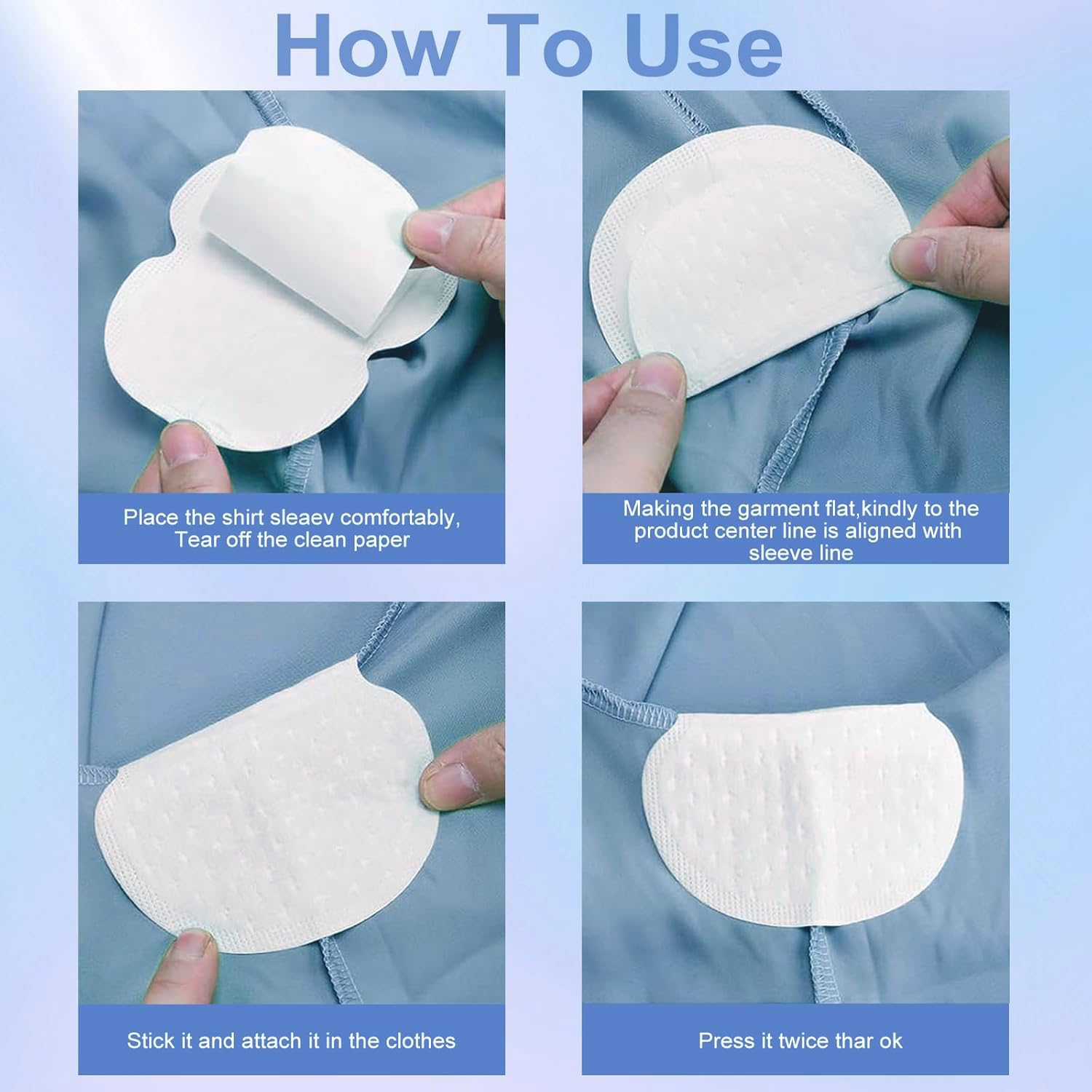 100 Stueck selbstklebende Achselpads Schweissabsorber geruchsfrei fuer Damen Herren