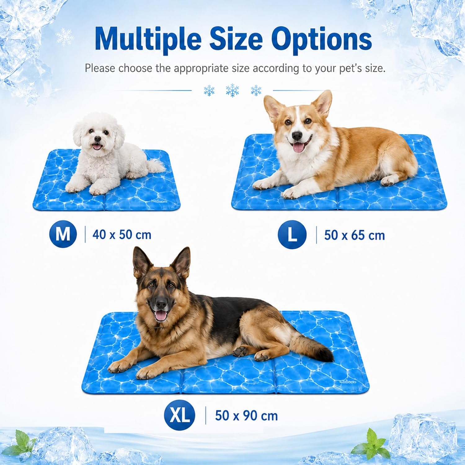 Kuehlmatte Hund 40x50 cm Selbstkuehlende Wasserdichte Hundematte M 2cm