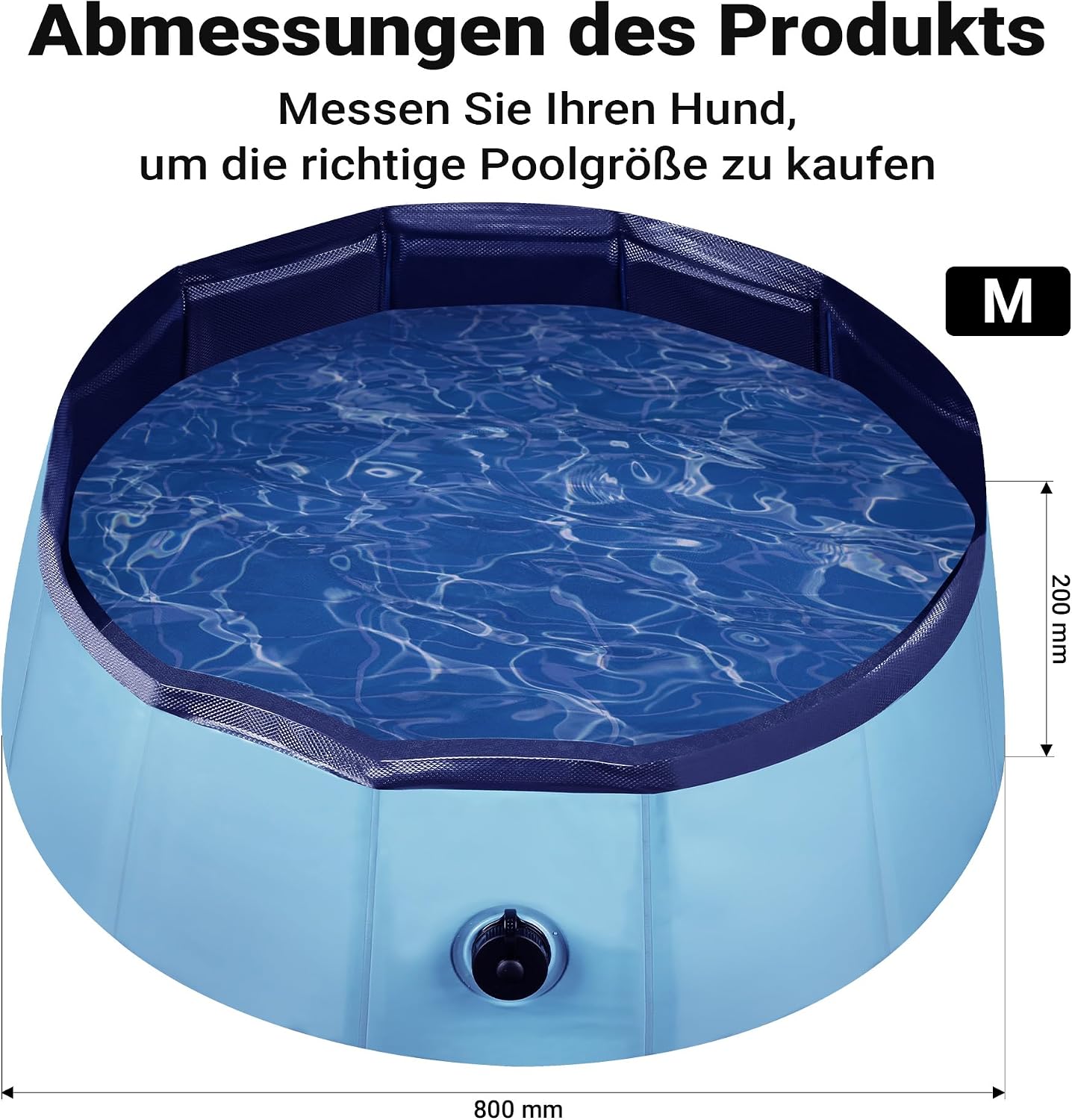 Fudajo Hundepool faltbar 80x20 cm PVC rutschfest mit verstaerkten Kanten 20cm-30c