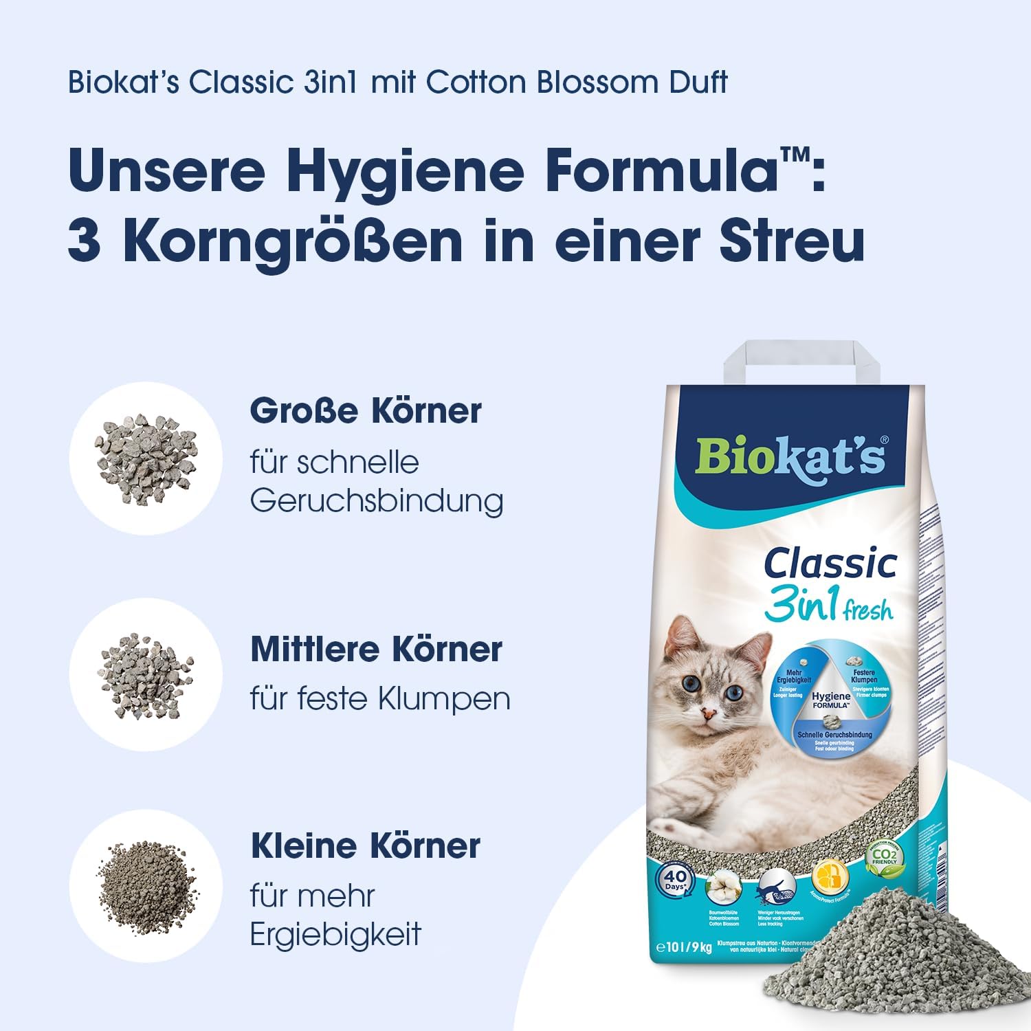 Biokats Classic Fresh Katzenstreu Bentonit verschiedene Packgroessen