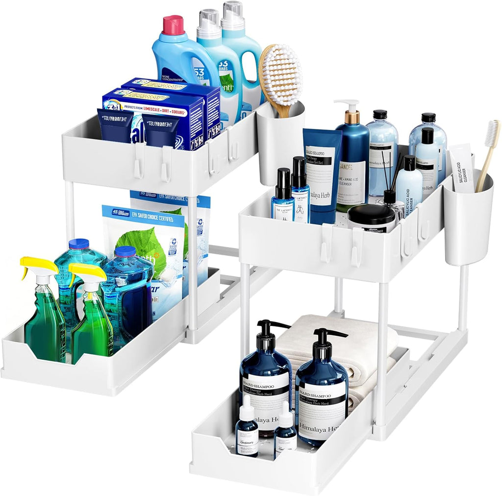 Unter Waschbecken Regal 2 Etagen Spuelschrank Organizer schwarz