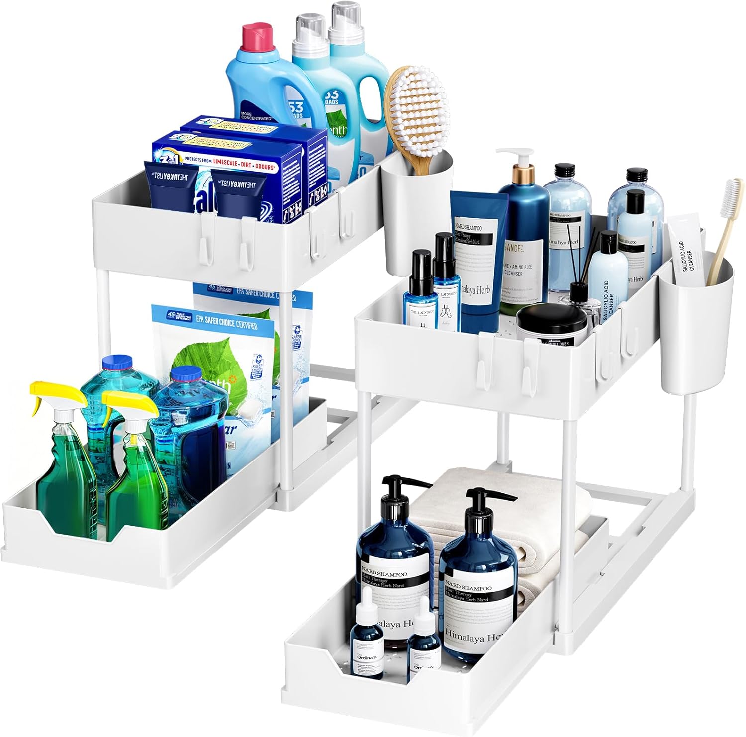 Unter Waschbecken Regal 2 Etagen Spuelschrank Organizer schwarz