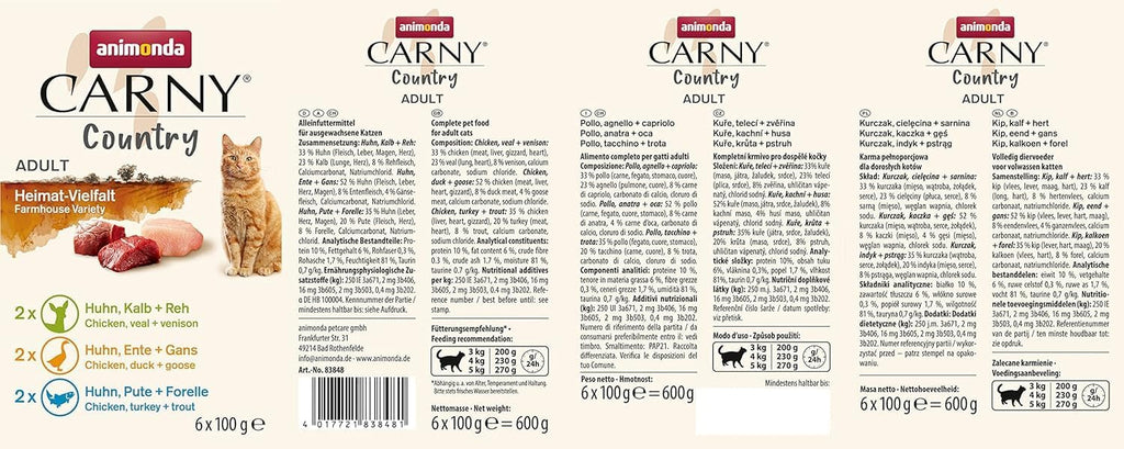 Animonda Carny Country Katzenfutter nass 6x100g Home Mix getreidefrei