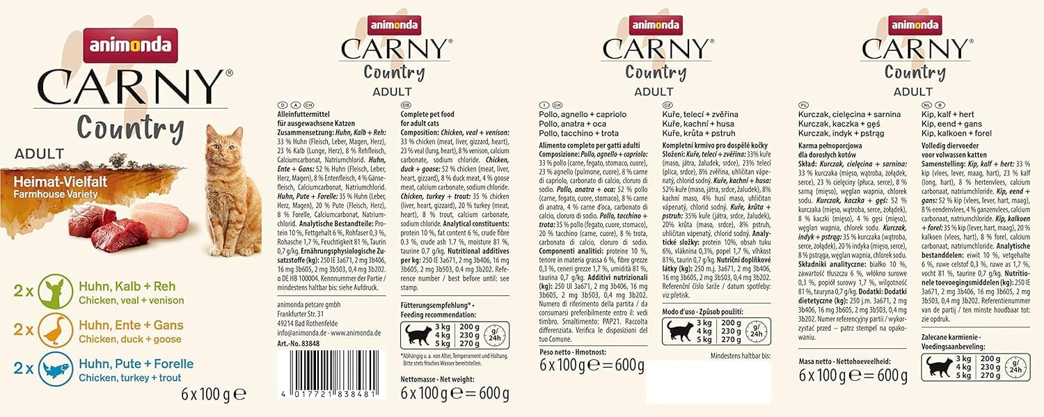 Animonda Carny Country Katzenfutter nass 6x100g Home Mix getreidefrei