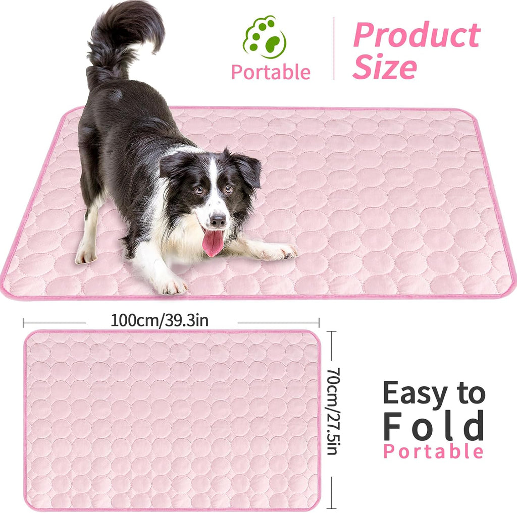 Kuehldecke fuer Hunde und Katzen 70×55 cm Rosa kuehlende Matte 1cm-70cm