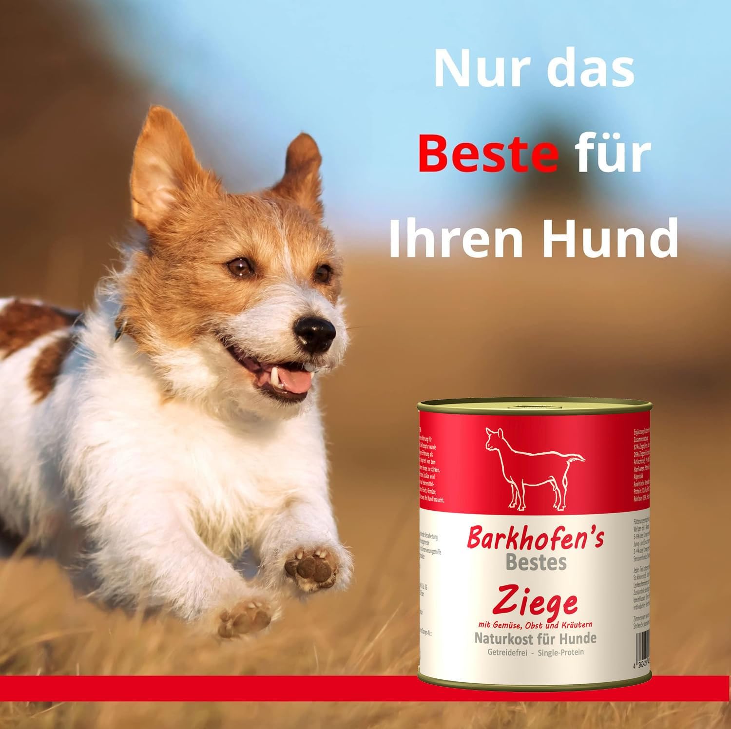 Barkhofen Nassfutter fuer Hund 6 x, getreidefrei, Ziege, verschiedene Sorte