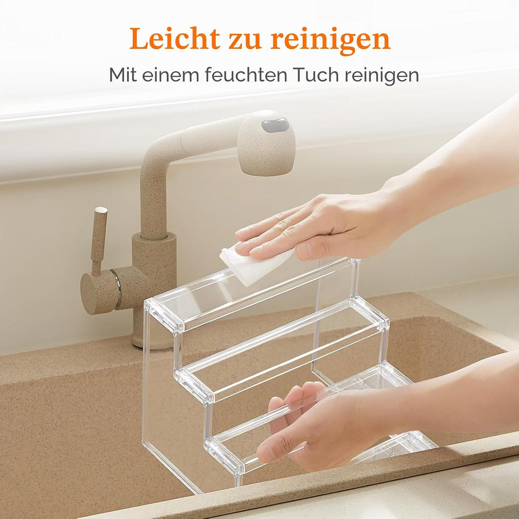 Lifewit Display Staender 3‑stufig klar 22,8cm-30,5cm (22,8×15,7×13 cm)