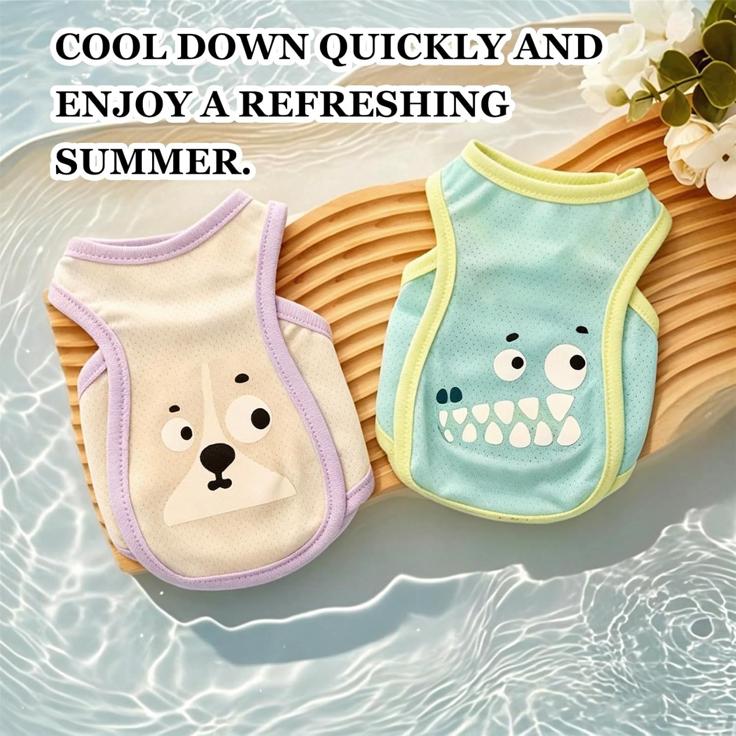 2 Stueck Hundekuehlweste Eisseide Netz M atmungsaktiv fuer den Sommer