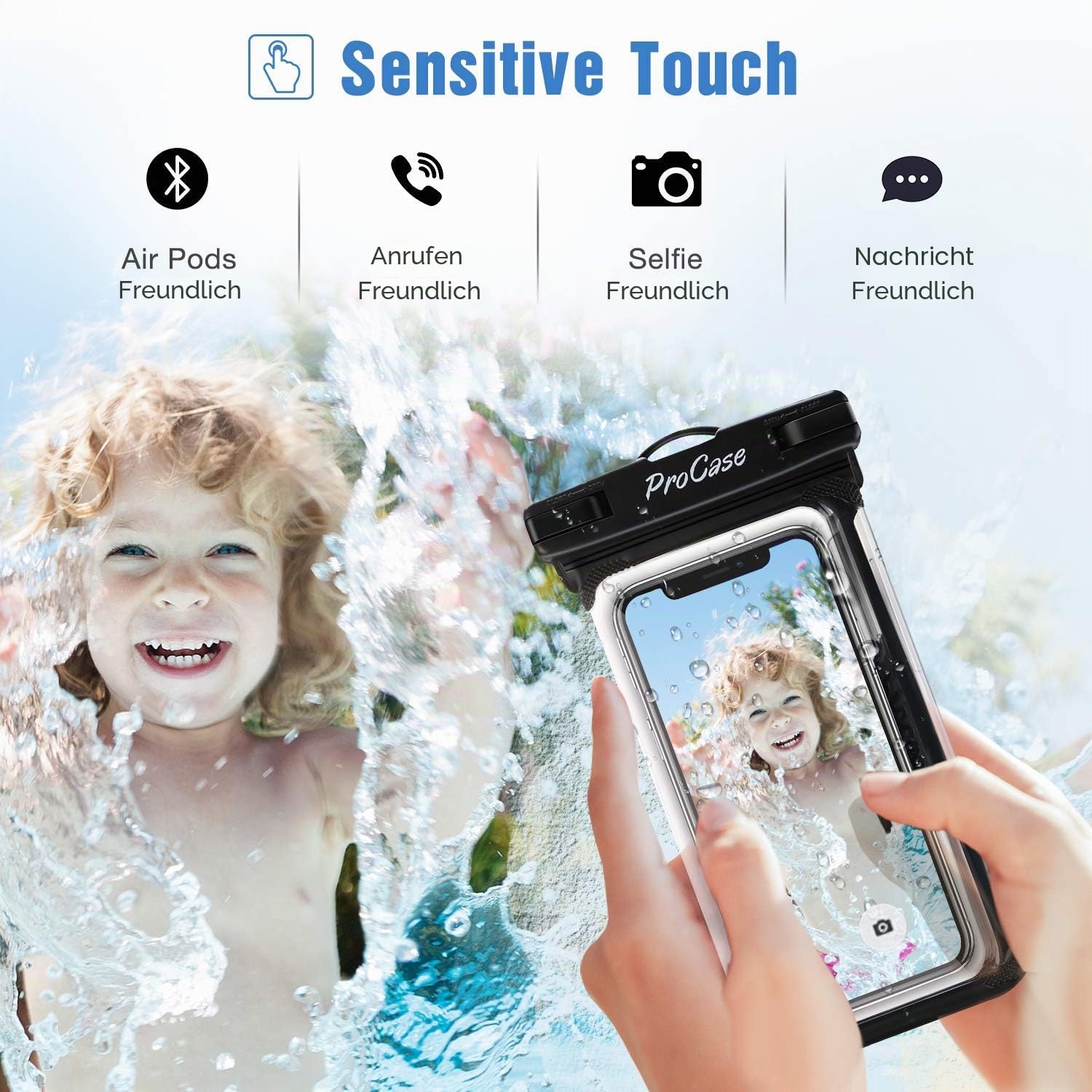 ProCase 2er Set wasserdichte Universal-Handytasche IPX8 bis 7 Zoll