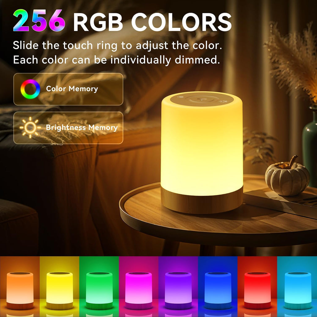 Auxmir Nachtlicht Touch dimmbar 256 RGB Farben, 3000mAh, kabellos