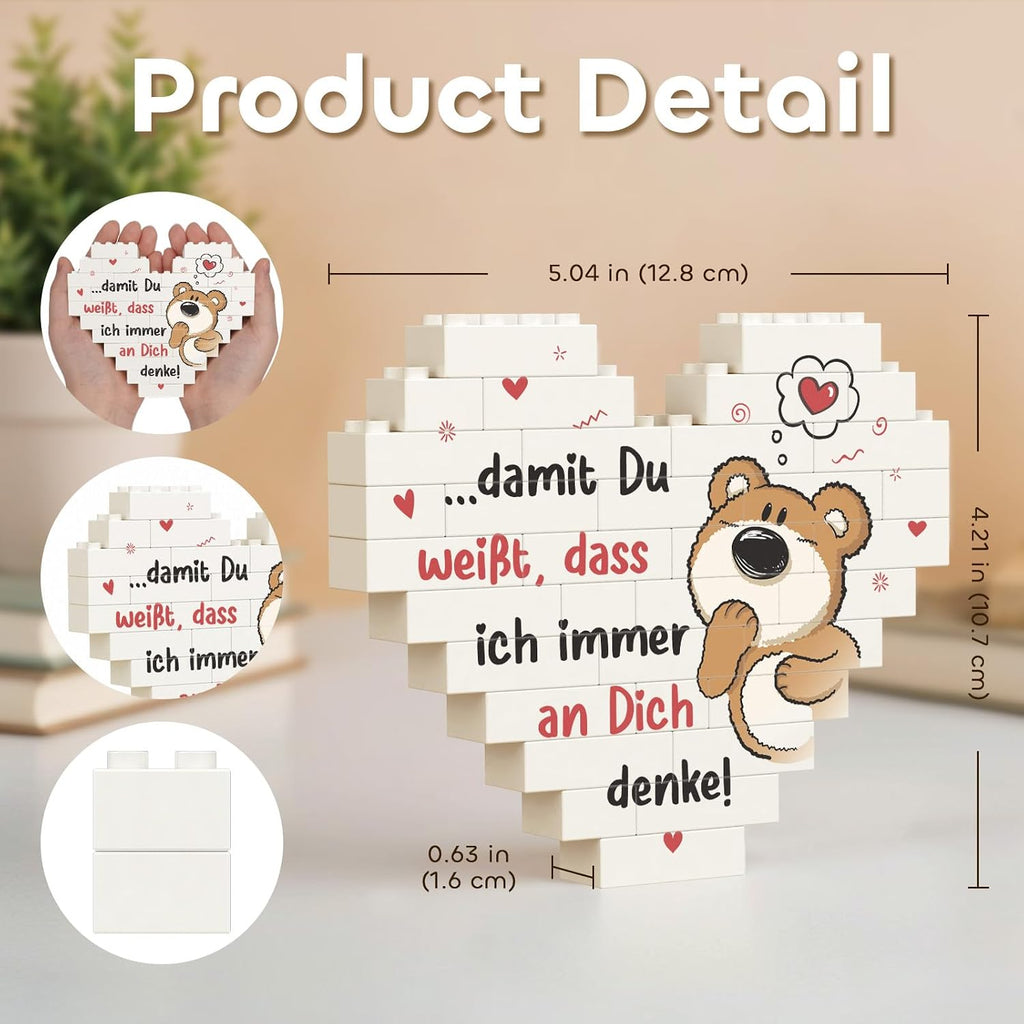 Herzdekoration Ich liebe dich Geschenk fuer Paare Valentinstag Jahrestag