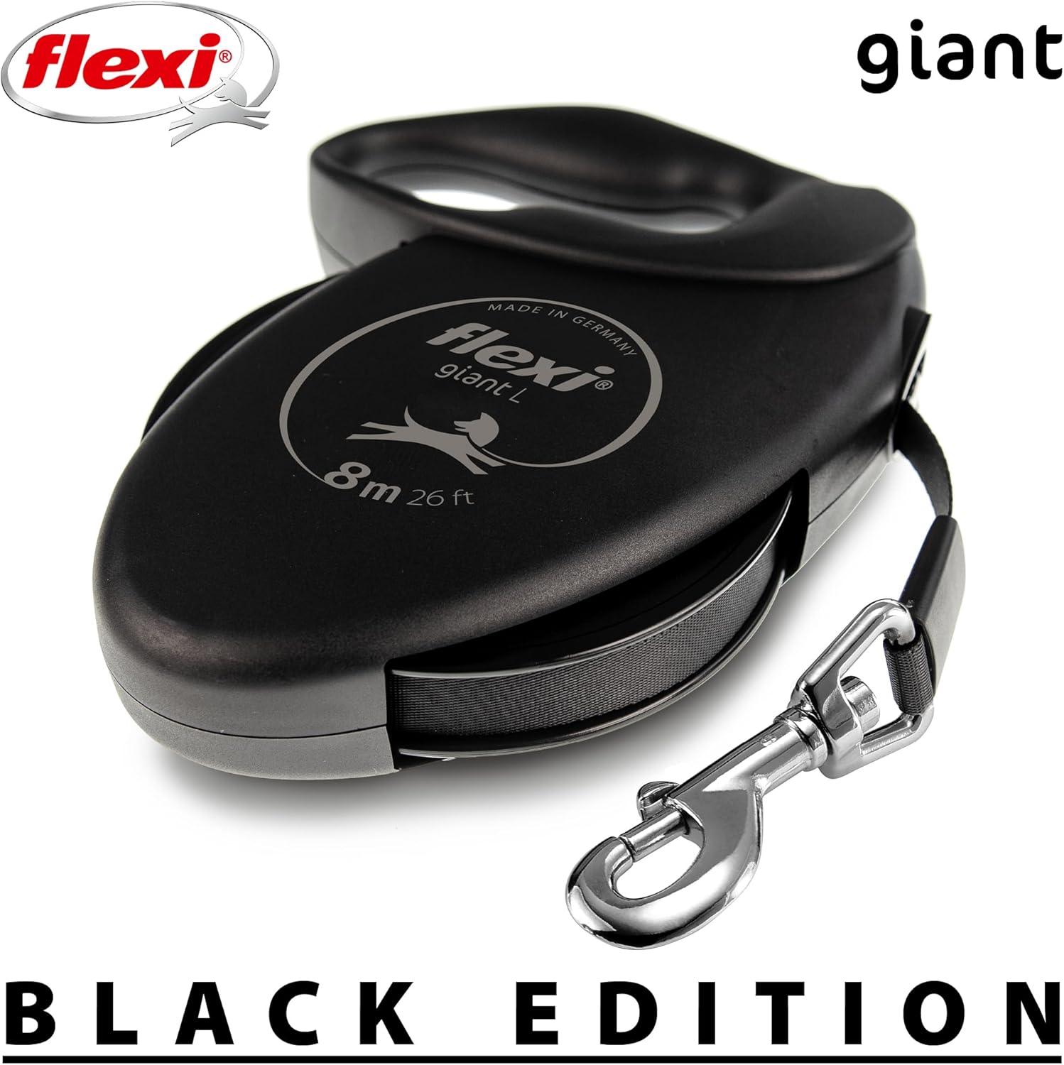 ausziehbare Hundeleine 8-10m Gurt Roll-Leine bis schwarz/neon-gelb
