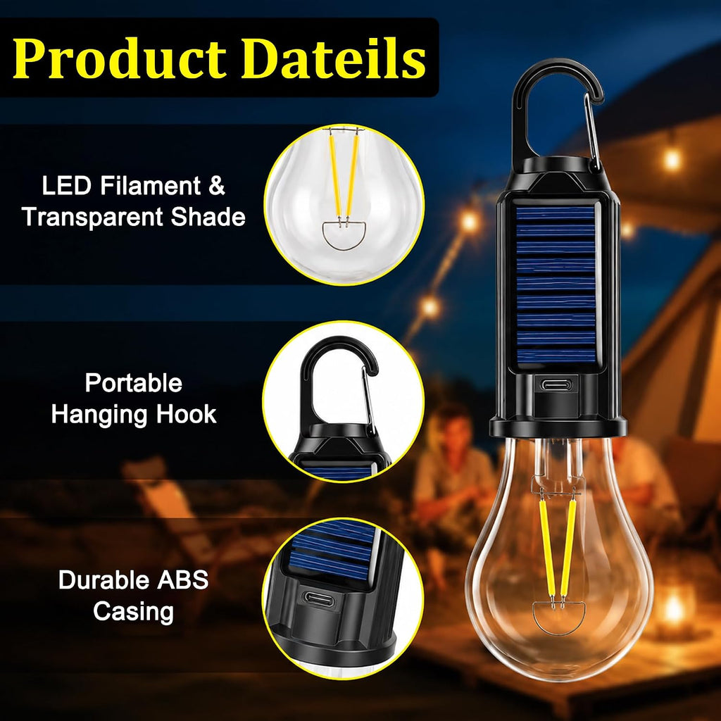 Campinglampe aufladbar 5er Set LED Solar 3 Helligkeitsstufen wasserdicht