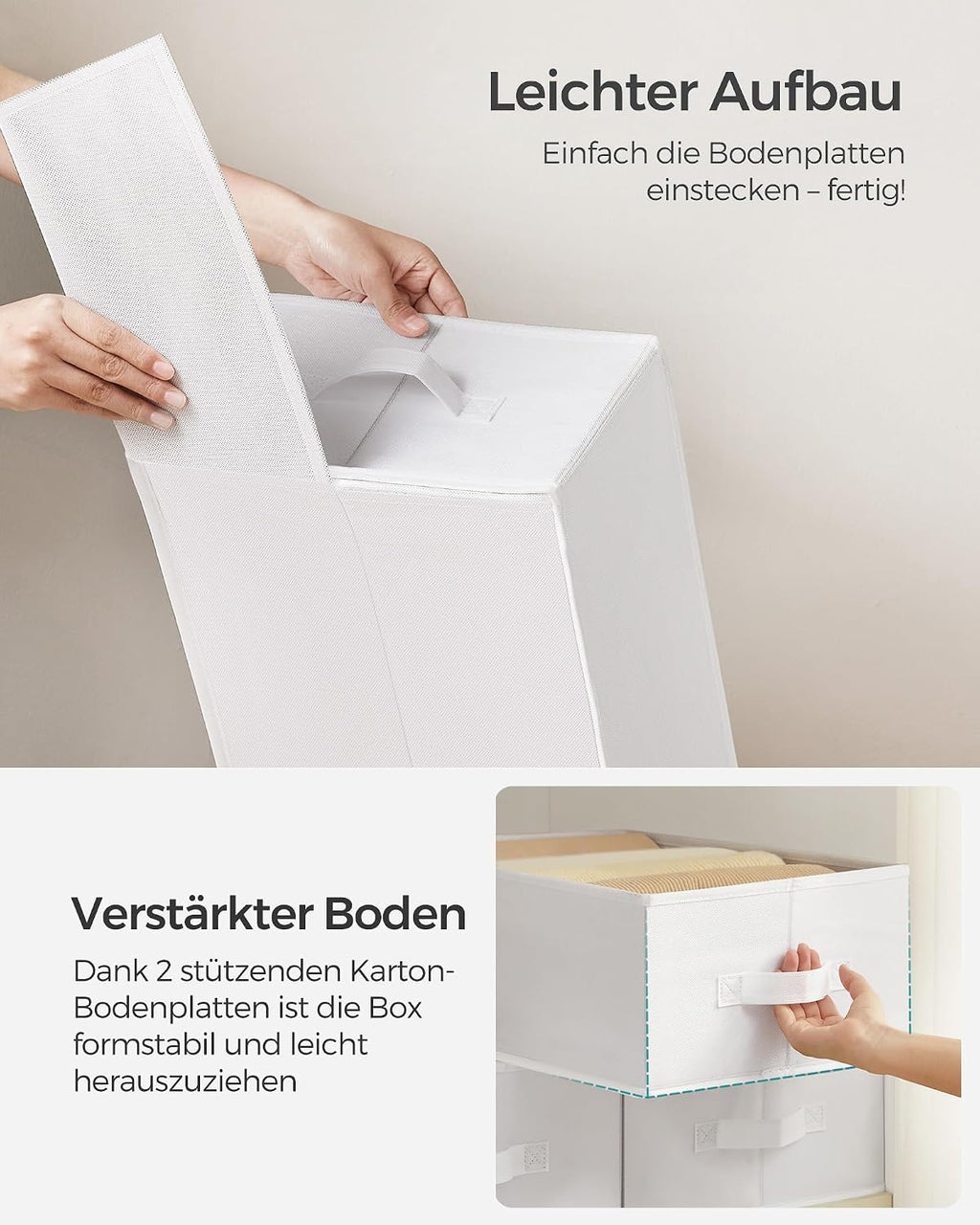 SONGMICS Kleiderschrank Organizer 4er Set Aufbewahrungsbox 6 Faecher Schublade