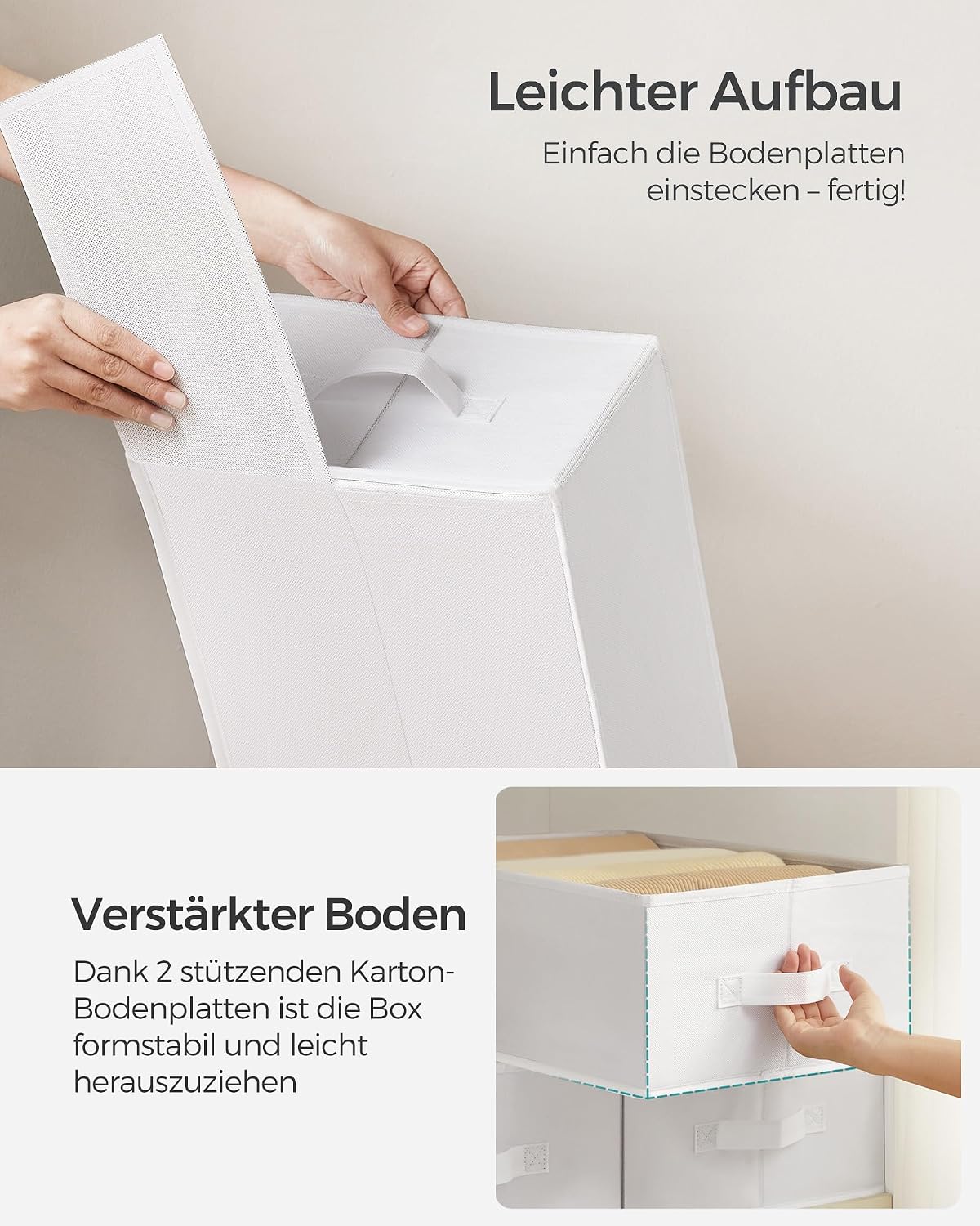 SONGMICS Kleiderschrank Organizer 4er Set Aufbewahrungsbox 6 Faecher Schublade