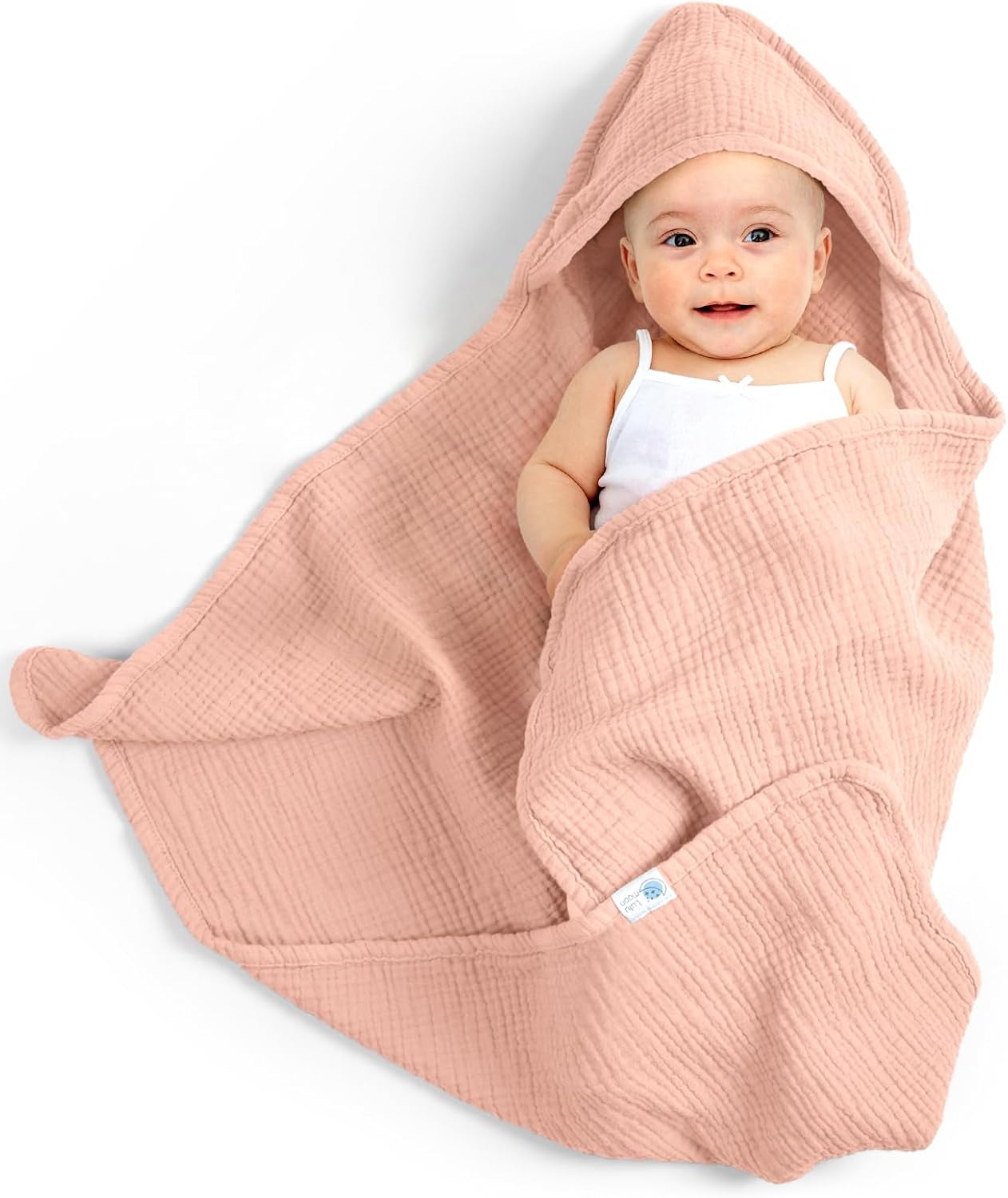Baby Kapuzenhandtuch Musselin Baumwolle 75 x 76 cm Oeko‑Tex