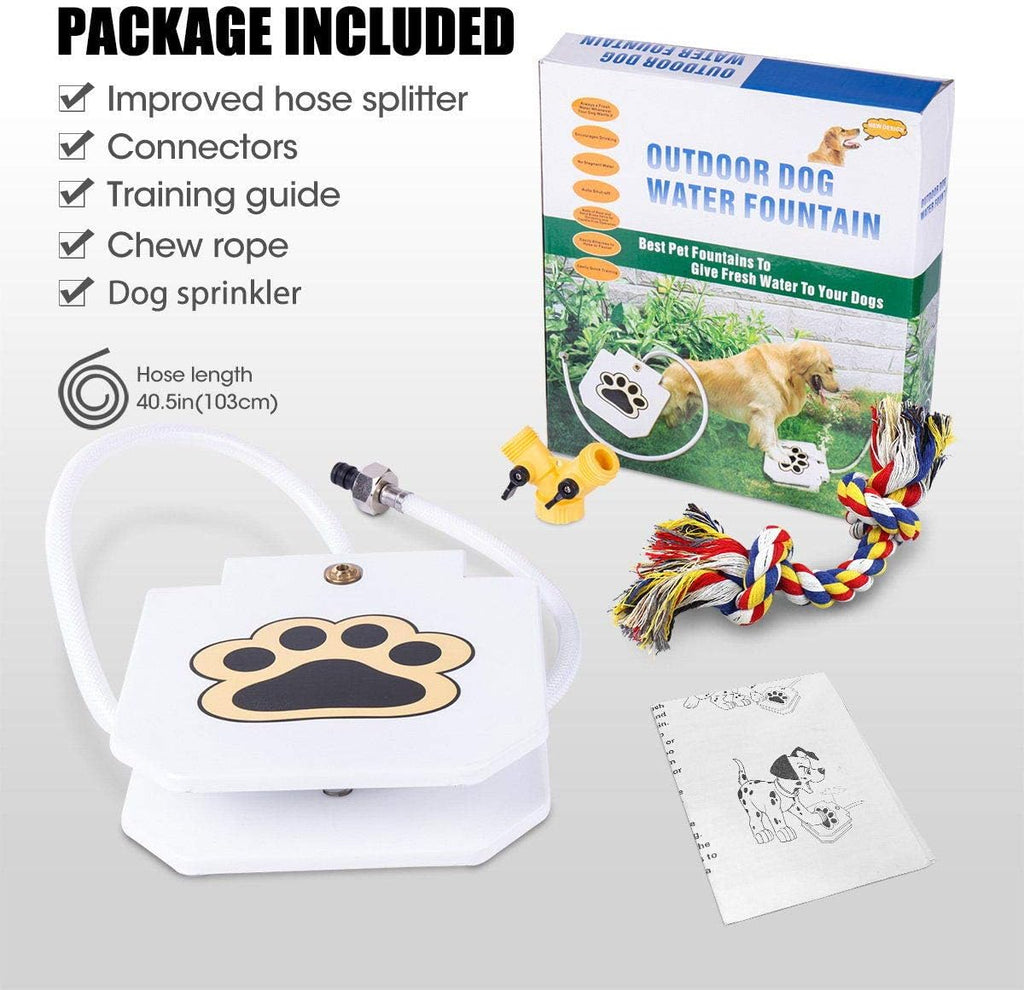BACOENG Hundetrinkbrunnen Outdoor Gartenbrunnen mit verbessertem Messing-Ventil