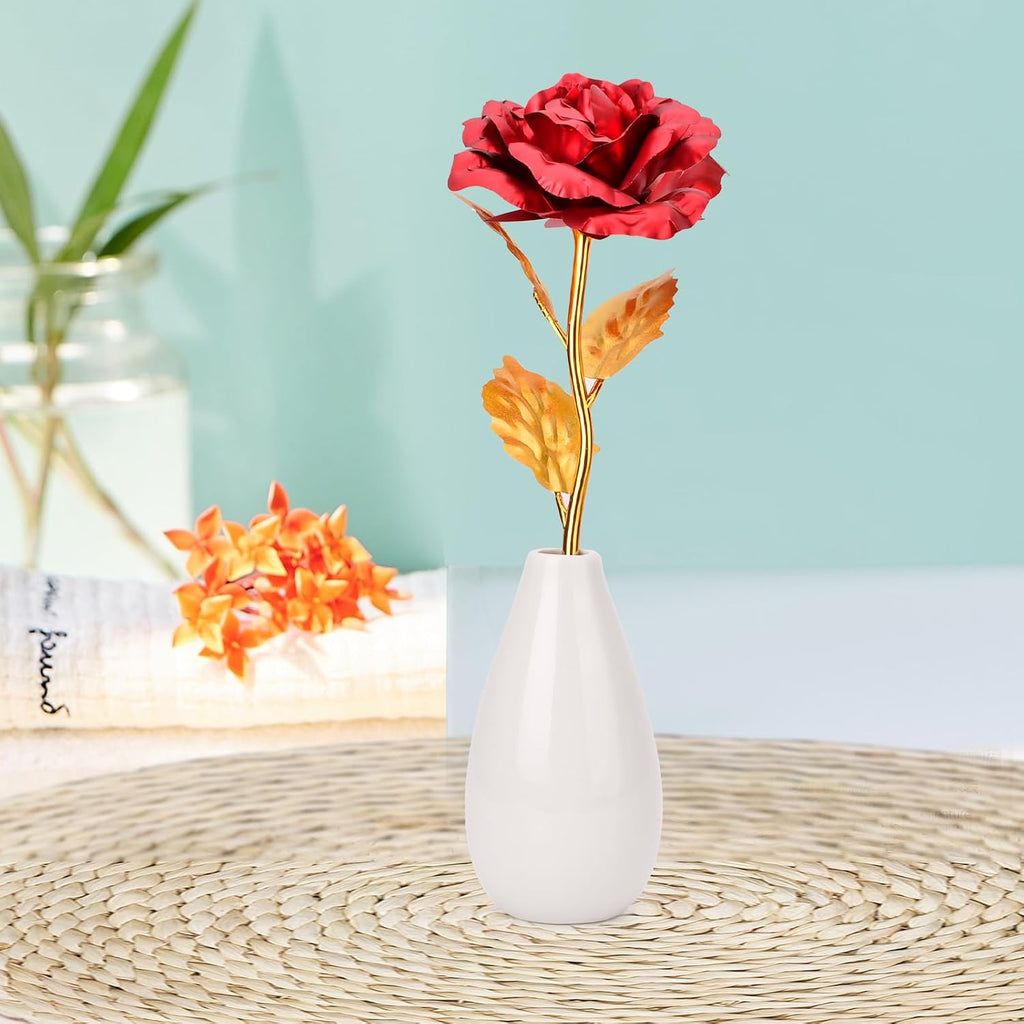 Galaxy Rose mit Vase Geschenk Set Valentinstag Geburtstag Weihnachten