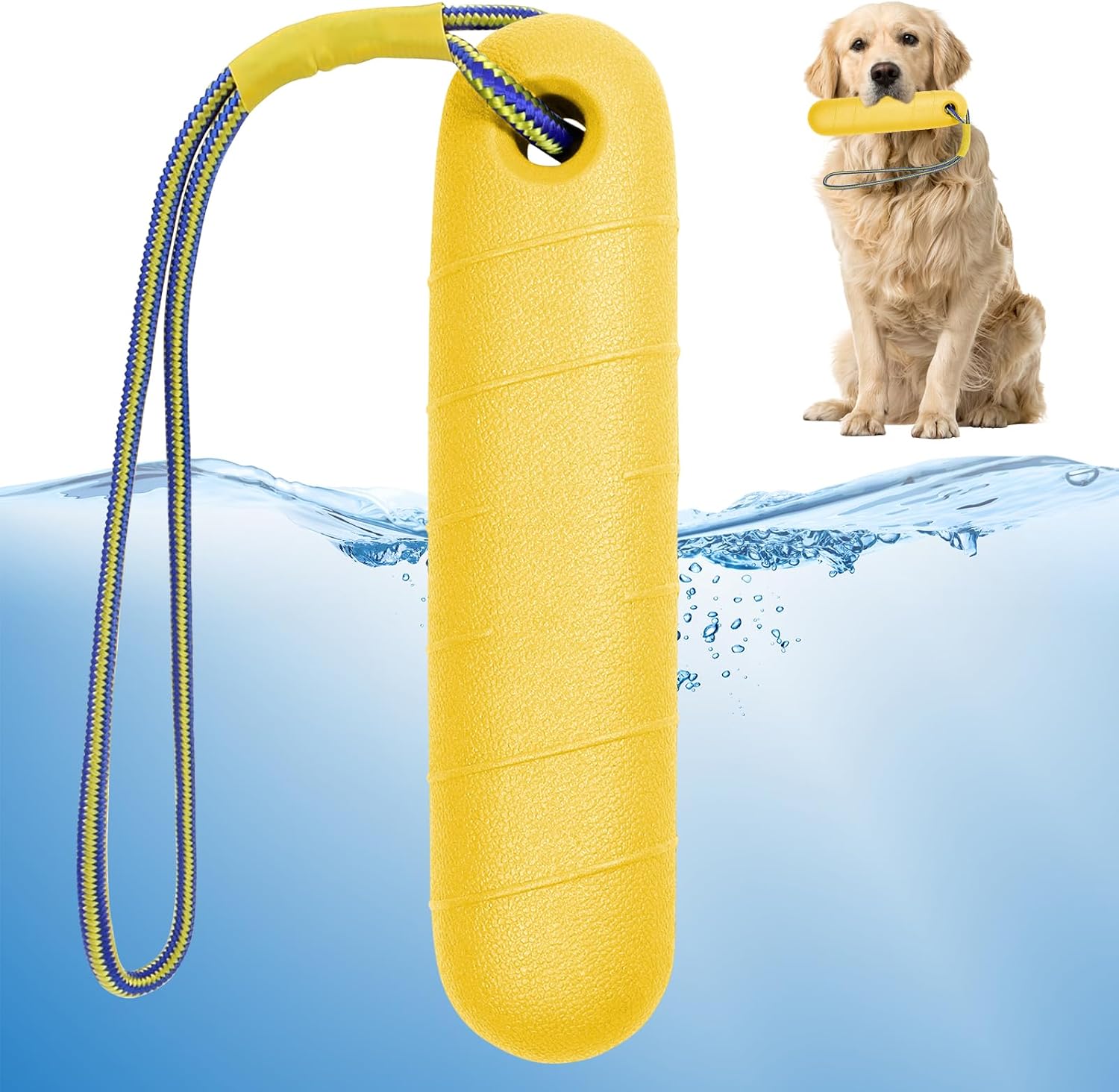 Hundespielzeug 22 cm schwimmend mit Nylonseil fuer mittelgrosse und grosse Hunde