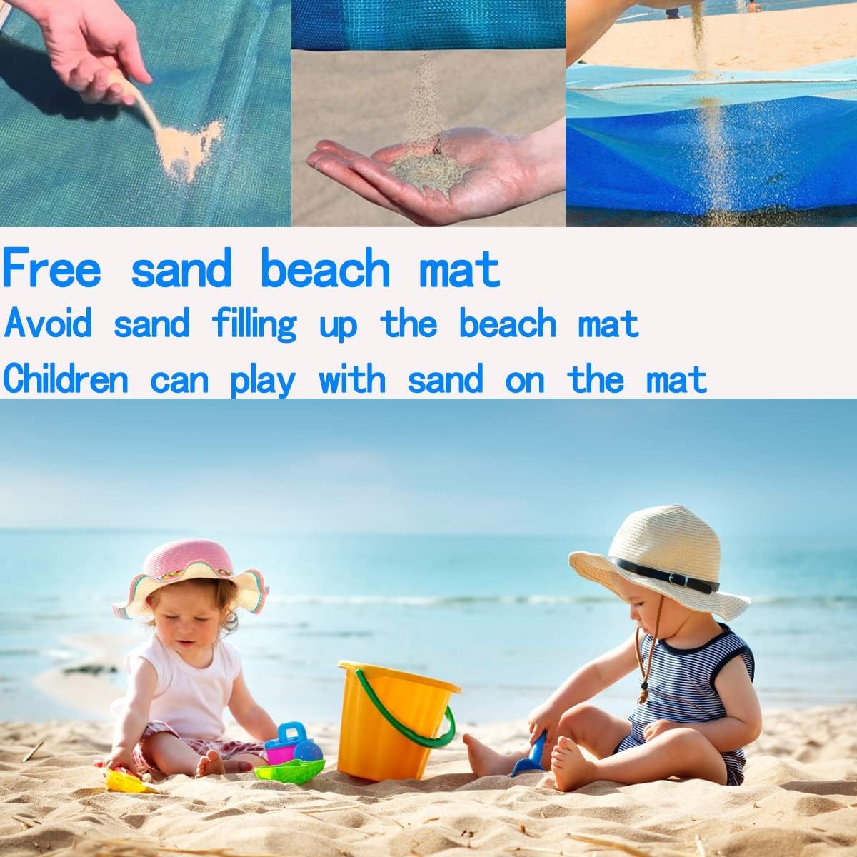 Sandfreie Stranddecke faltbar ultraleicht gross waschbar fuer Strand Picknick