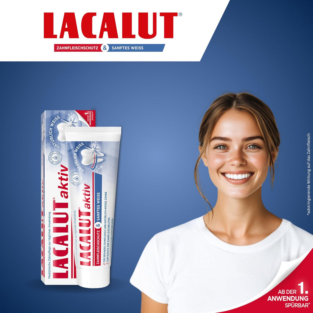 Lacalut Aktiv Zahnpasta Zahnfleischschutz sanfte Aufhellung