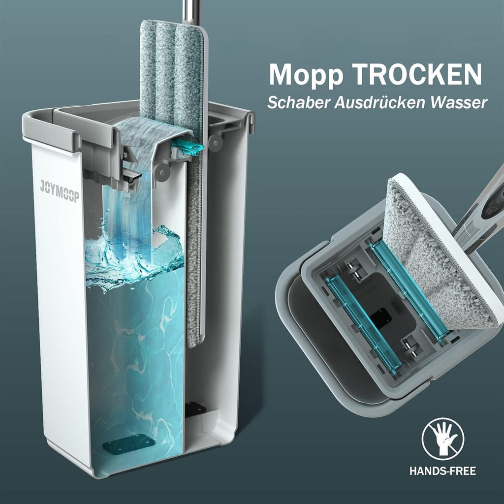 JOYMOOP Wischmopp Set mit Eimer Mikrofaser Bodenwischer