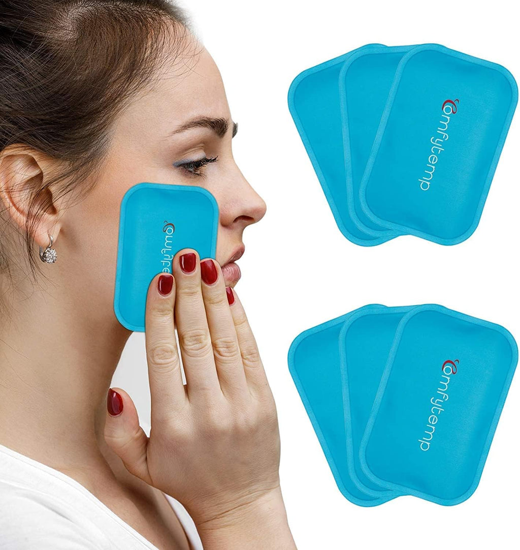 Comfytemp Kuehlpads Gel 7,5x11,5 cm 6er Set Wiederverwendbar Kalt-Warm