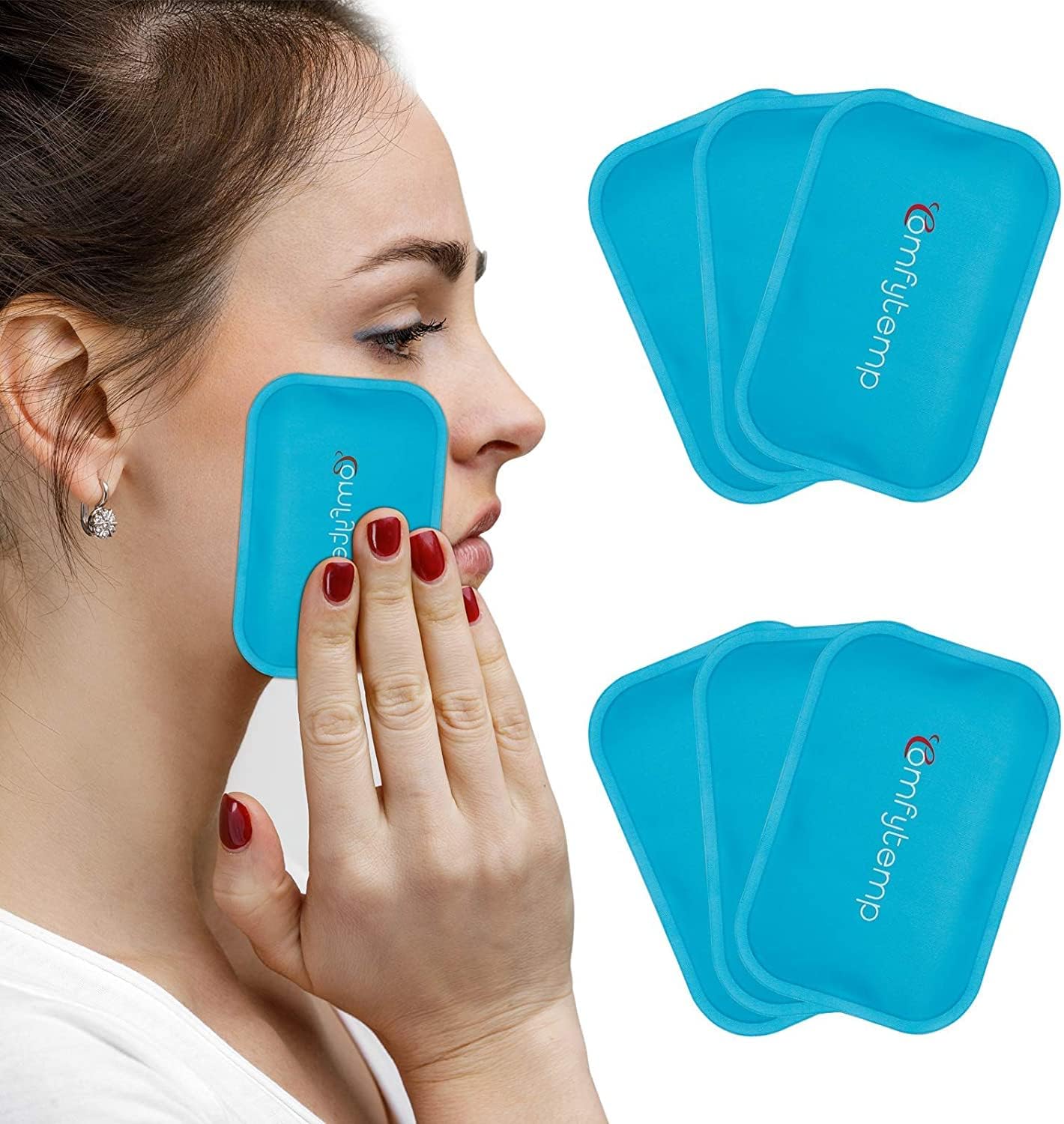 Comfytemp Kuehlpads Gel 7,5x11,5 cm 6er Set Wiederverwendbar Kalt-Warm