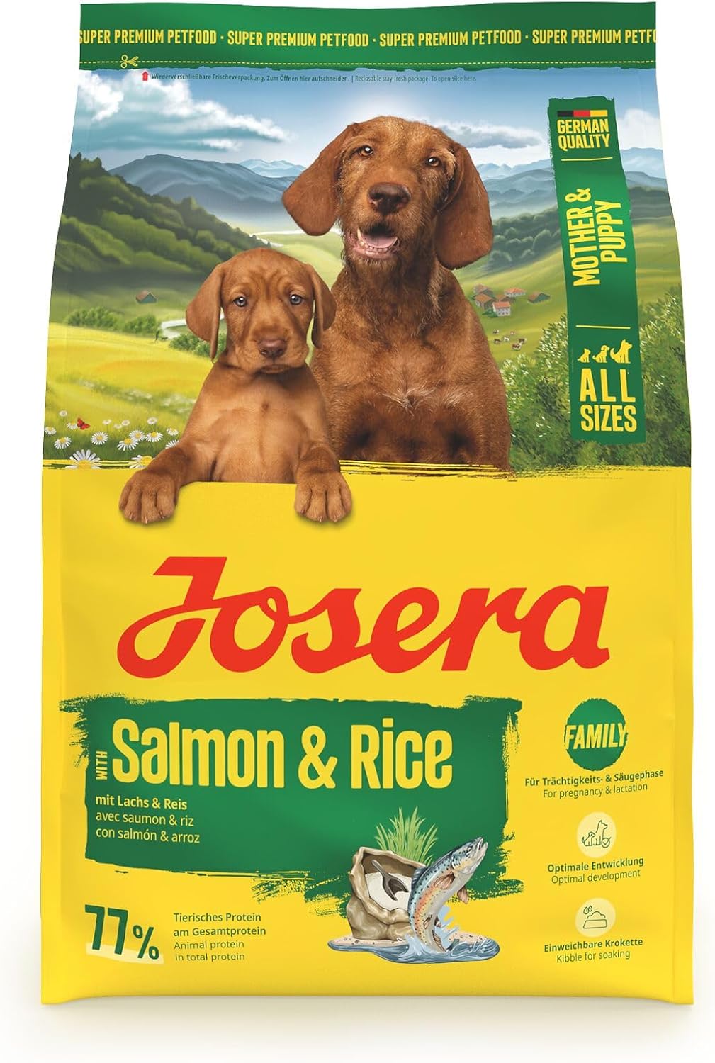 Josera Family Plus Trockenfutter Lachs & Gefluegel fuer Welpen & Mutterhuendin