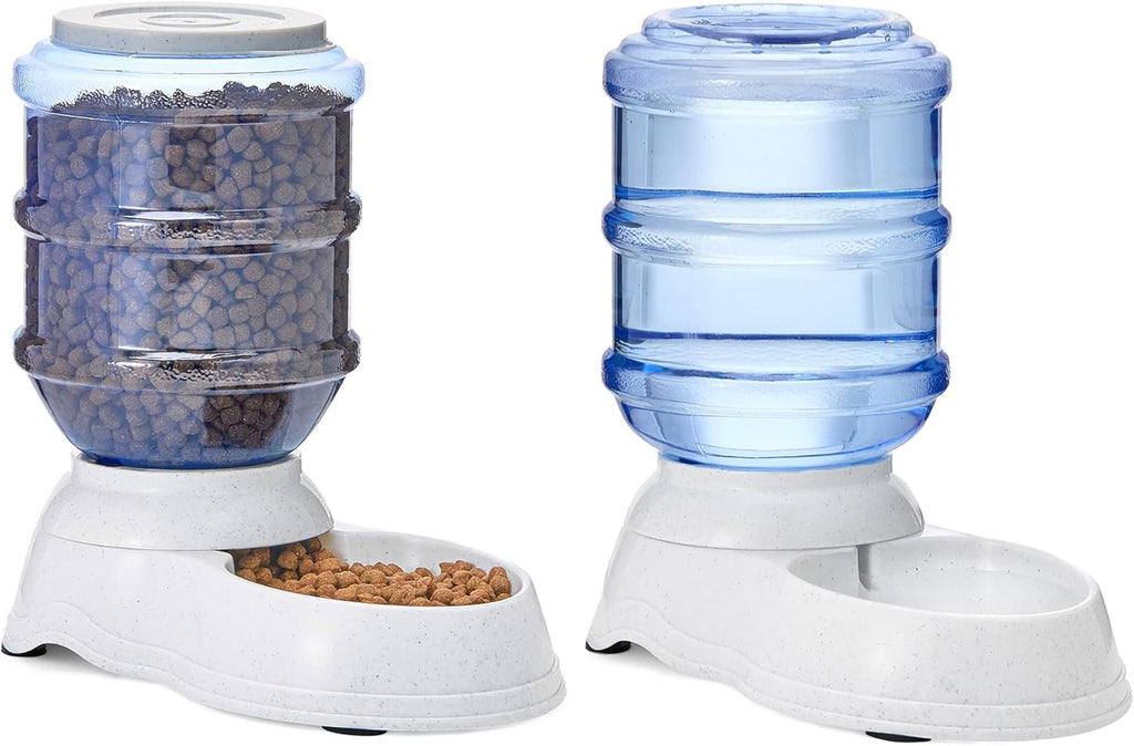 Amazon Basics Futter- und Wasserspender S transparent fuer Hunde Katzen