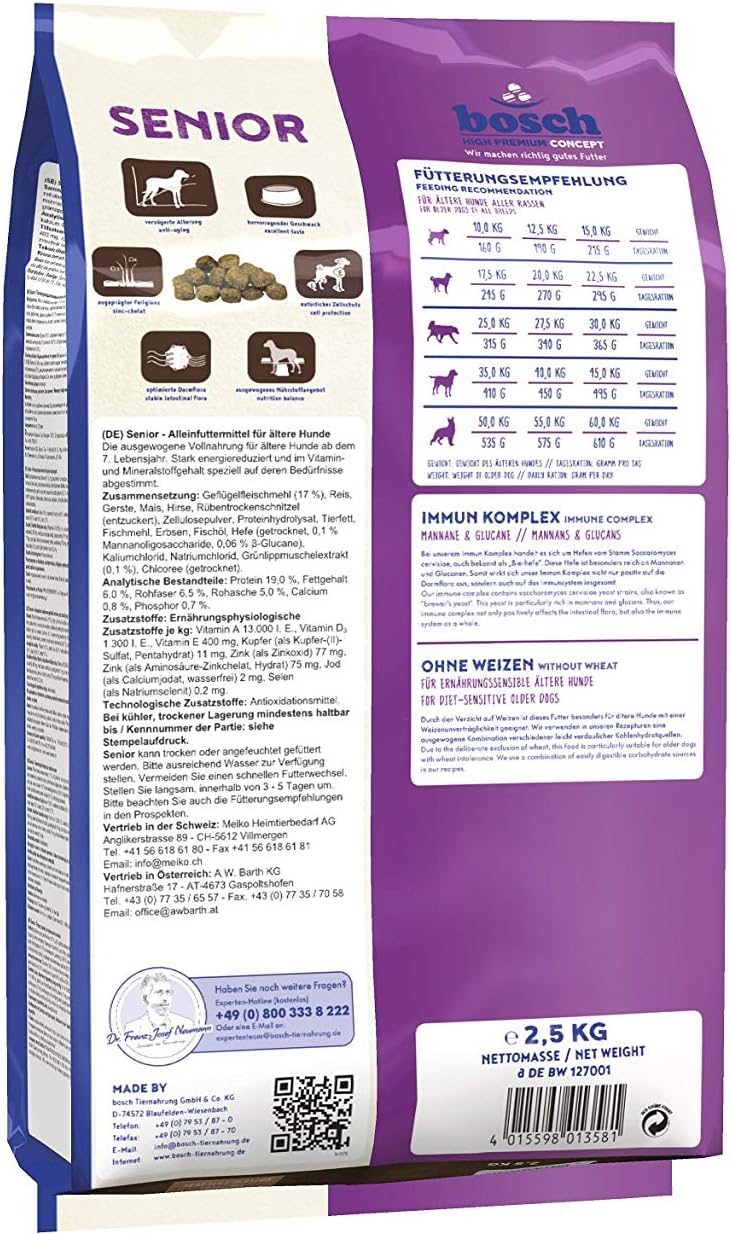 Bosch Senior Hundefutter Trockenfutter fuer aeltere Hunde