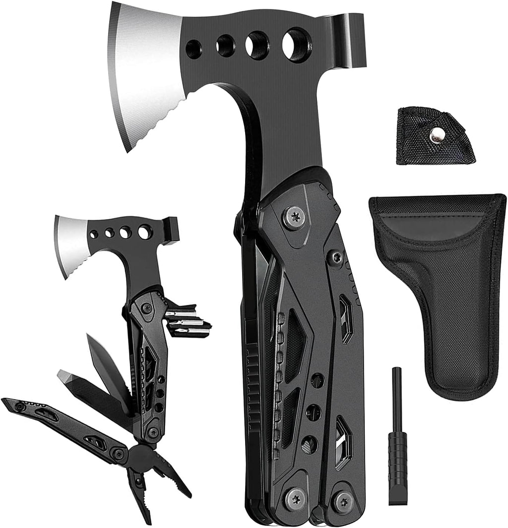 Multitool 16-in-1 Camping Survival Werkzeug Zange Axt Klappmesser Edelstahl schw