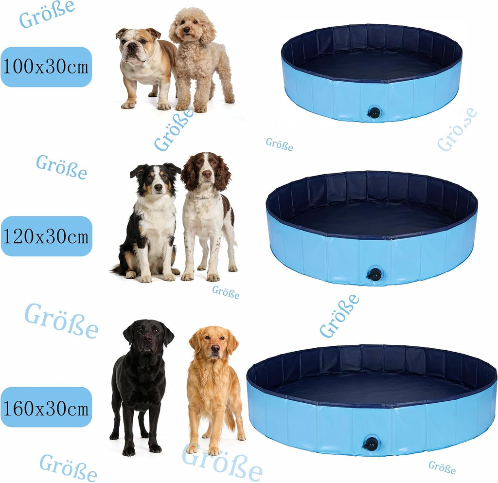 Faltbarer Hundepool 160x30 cm Hundebadewanne Planschbecken Baellebad