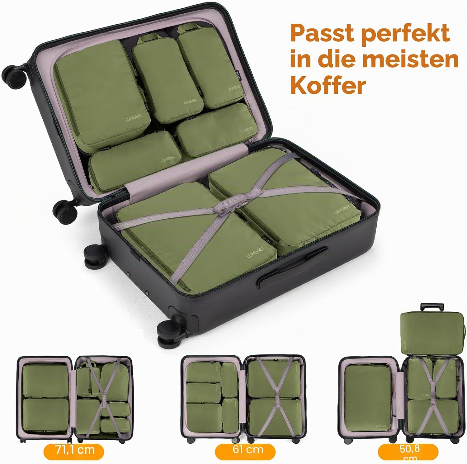 Koffer Organizer Set 8-teilig Packtaschen Packing Cubes Reise Zubehoer
