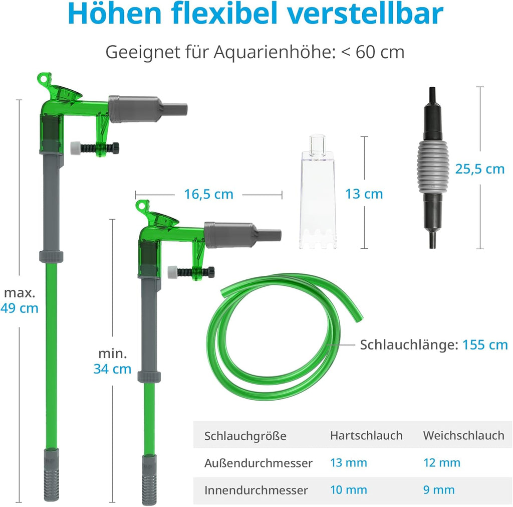 NICREW Aquarium Kiesreiniger Wasserwechsel Handpumpe Bodensauger