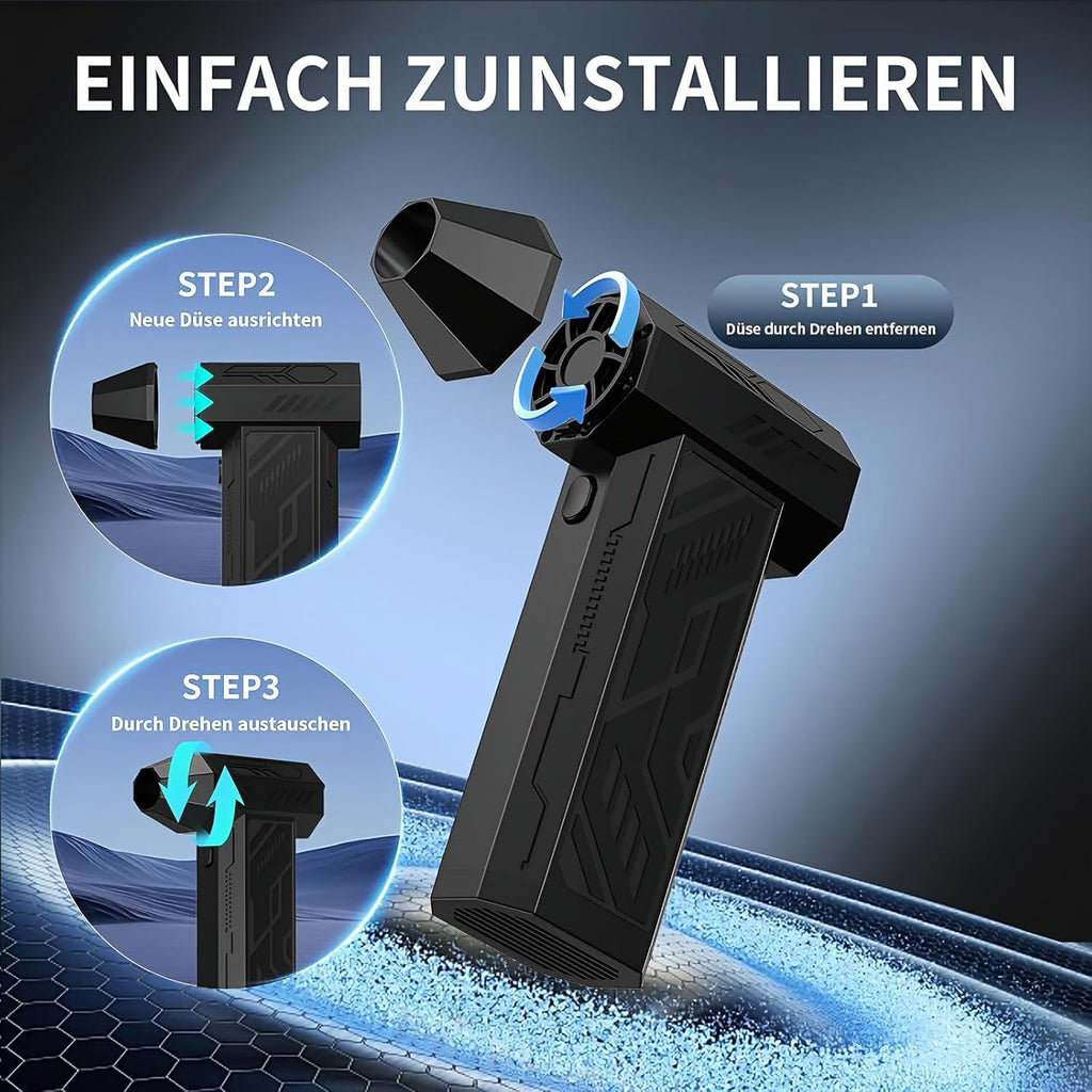 Kabelloses Geblaese 4‑Stufen 130000 U/min fuer PC Laptop Auto klein leicht